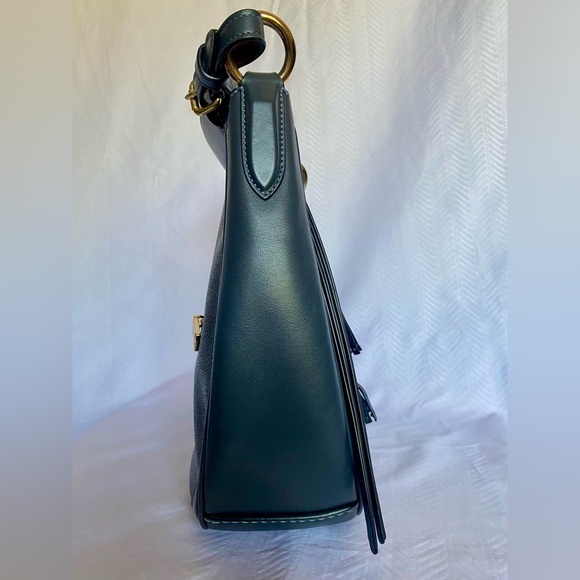 Coach Sutton Hobo Leather Bag Charcoal/Navy/Gold - Picture 7 of 14